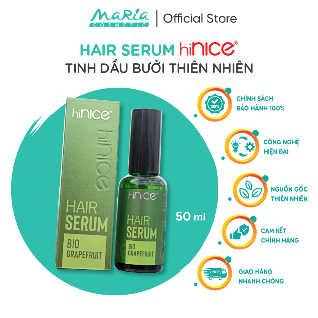 Serum dưỡng tóc hiNICE Bio Grapefuit giúp dưỡng ẩm, giữ nếp tóc uốn chuẩn Salon 50ml – Serum bưởi