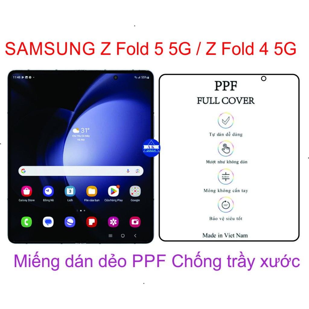 Dán Dẻo PPF JAPAN cho SAMSUNG Z Fold 5 5G / Z Fold 4 5G  Bảo vệ máy chống trầy xước toàn diện.,.,.,.