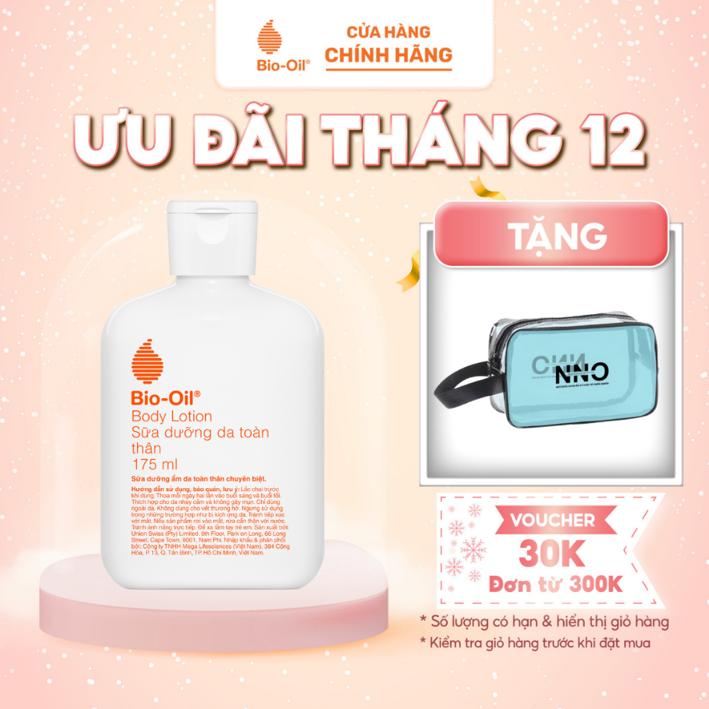 Sữa dưỡng thể siêu nhẹ không nhờn giúp nuôi dưỡng da mướt mịn - BIO-OIL BODY LOTION (chai 175ml)