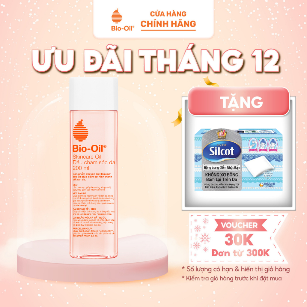 Dầu chăm sóc da giúp cải thiện rạn da, mờ sẹo và đều màu da - BIO-OIL SKINCARE OIL (chai 200ml)