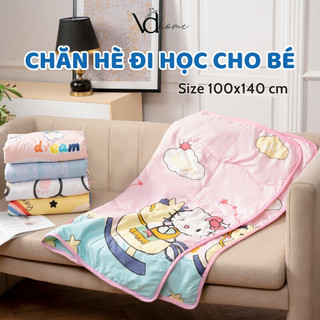 Chăn hè cho bé cotton poly 1m1x1m4 thích hợp trẻ mang đi học, đắp hè thu VDhome
