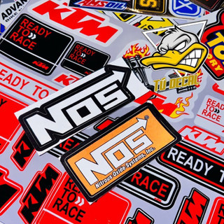 Tem Decal Sticker Logo NOS Phản Quang Dán Trang Trí Xe, Laptop, Nón Bảo Hiểm, Decal Chống Nước Bền Màu