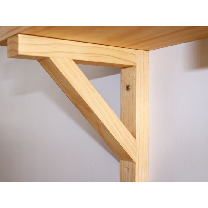 Chân kệ gỗ treo tường, eke gỗ, giá đỡ chữ L màu gỗ tự nhiên
