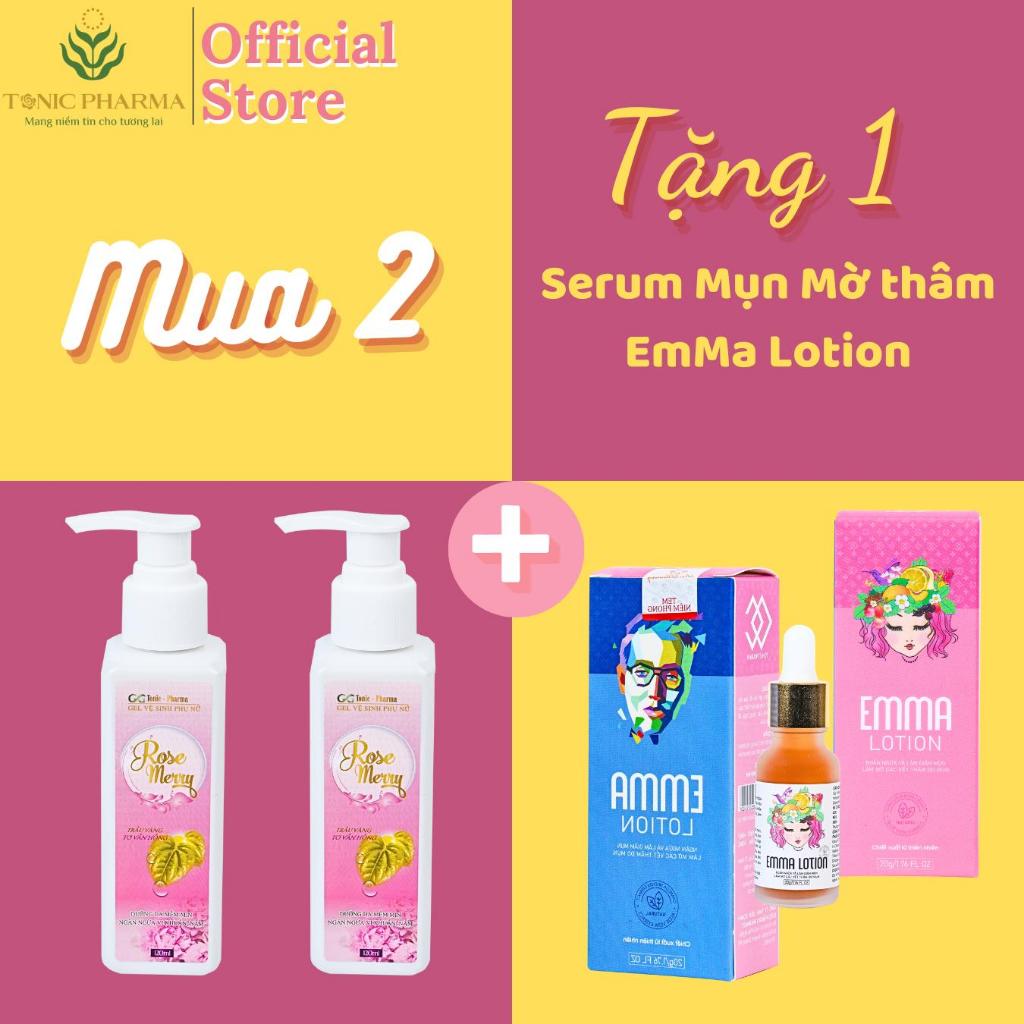 Combo 2 Dung Dịch Vệ Sinh Rose Merry Tonic Pharma Hỗ Trợ Dưỡng Ẩm Giảm Ngứa An Toàn Cả Cho Mẹ Bầu