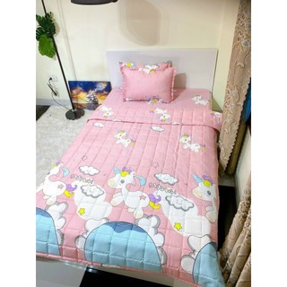 Bộ ga gối poly 1,6m doremon xanh