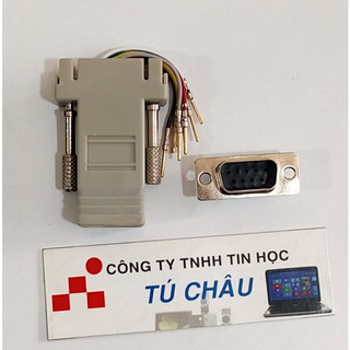 Đầu Com ra Lan: Đầu Com 9 Lổ Cái / Com 9 Kim Đực (DB9 - Hai hàng) ra Lan (RJ45)