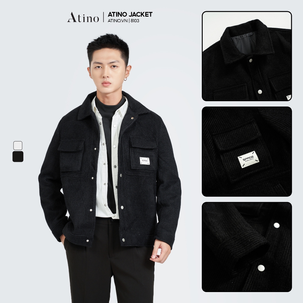 Áo Khoác Jacket Nỉ Dạ Nam ATINO Vải Dạ Lông Lót gió 2 lớp Hàn Quốc Phong Cách Trẻ Trung Chuẩn Form AD2.8103