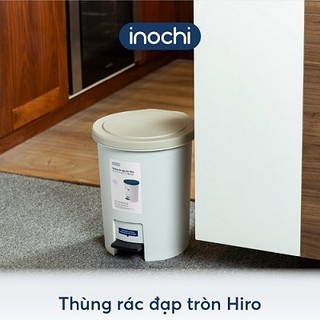 Thùng rác INOCHI, thùng đựng rác nhựa có nắp đạp tròn Hiro 12L tiêu chuẩn Nhật Bản - Happy Life 4U