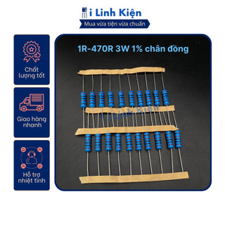 Điện trở vạch 3W 1R – 470R 1% chân đồng (túi 10 con)