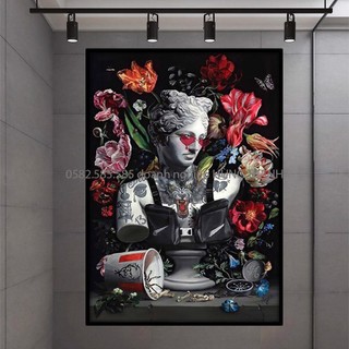 Tranh canvas 𝑻𝒉𝒂̂̀𝒏 𝑯𝒊 𝑳𝒂̣𝒑 𝒗𝒂̀ 𝑯𝒐𝒂 𝑺𝒂𝒏𝒈 𝑻𝒓𝒐̣𝒏𝒈, tranh decor phòng khách, tranh phòng ngủ