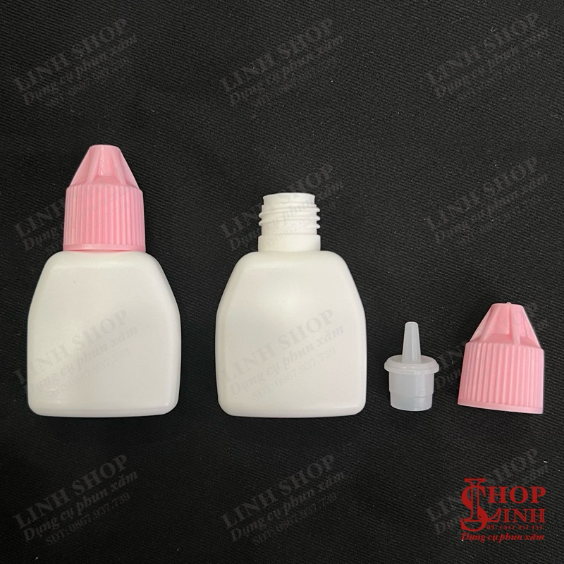 Bình 10ml Chai nhựa 10ml chiết keo nối mi fan volume màu trắng, Bình chiết , Chai chiết 10ml LinhSho