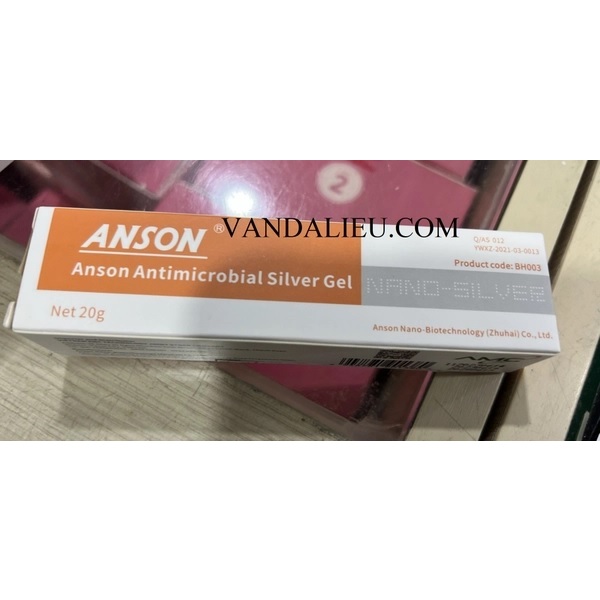 GEL BẠC ANSON 20 G- ANSON ANTIMICROBIAL SILVER GEL 20G