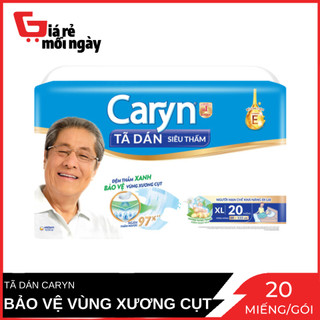 Tã dán caryn siêu thấm bảo vệ vùng xương cụt size xl 20 miếng/gói