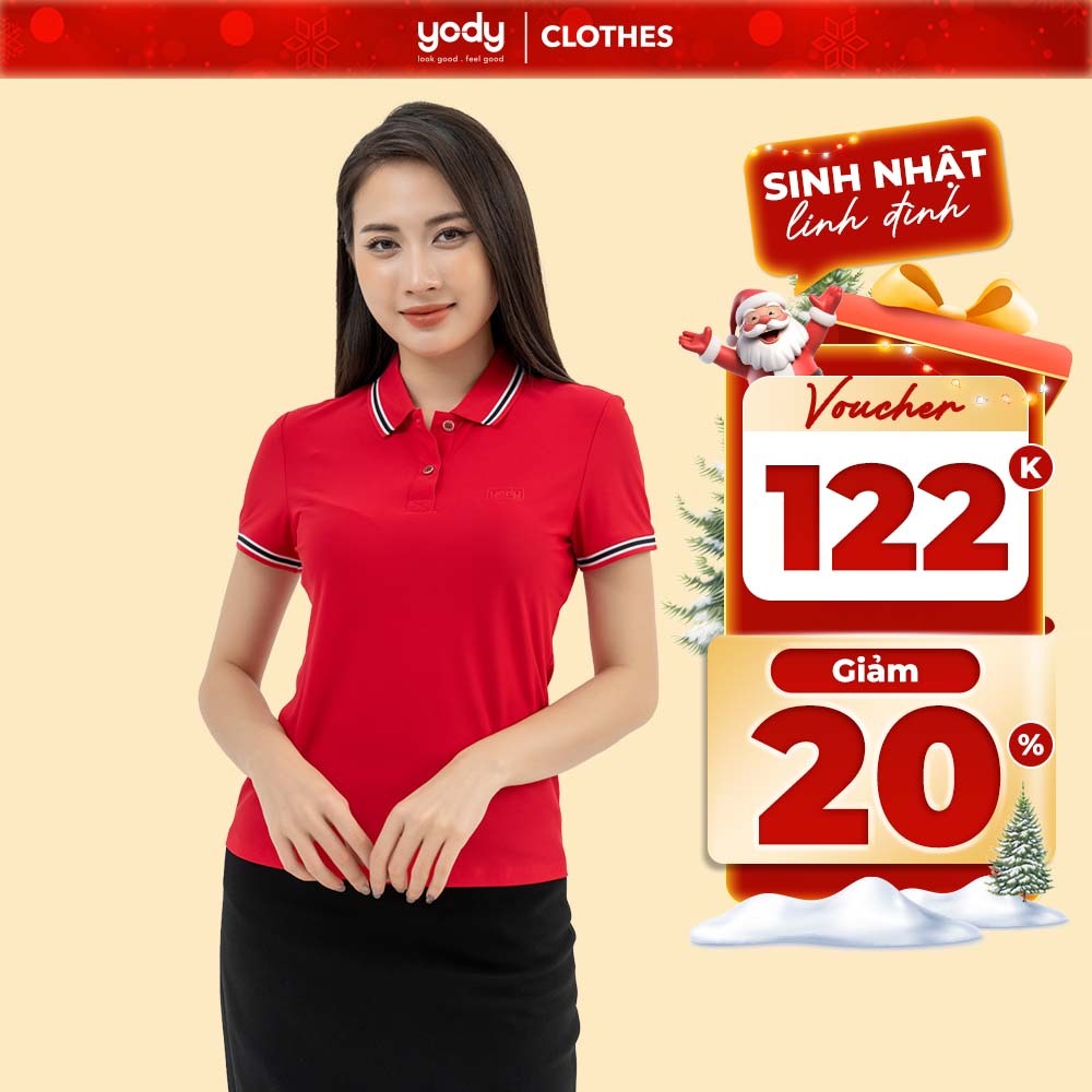 Áo thun polo nữ cộc tay YODY vải Airycool siêu mát thấm hút hiệu quả nhanh khô APN6162