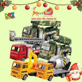 Combo đồ chơi bé trai, xe cứu hỏa Rescue Team, xe trộn bê tông, máy cẩu hợp kim cho bé thỏa sức vui chơi