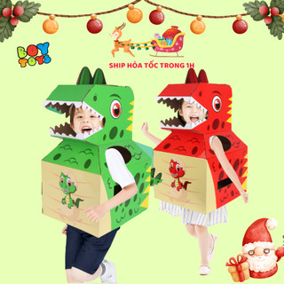 Đồ chơi mô hình hóa trang khủng long, hươu cao cổ, Poli, Heo hồng bằng giấy thông minh độc đáo cho bé