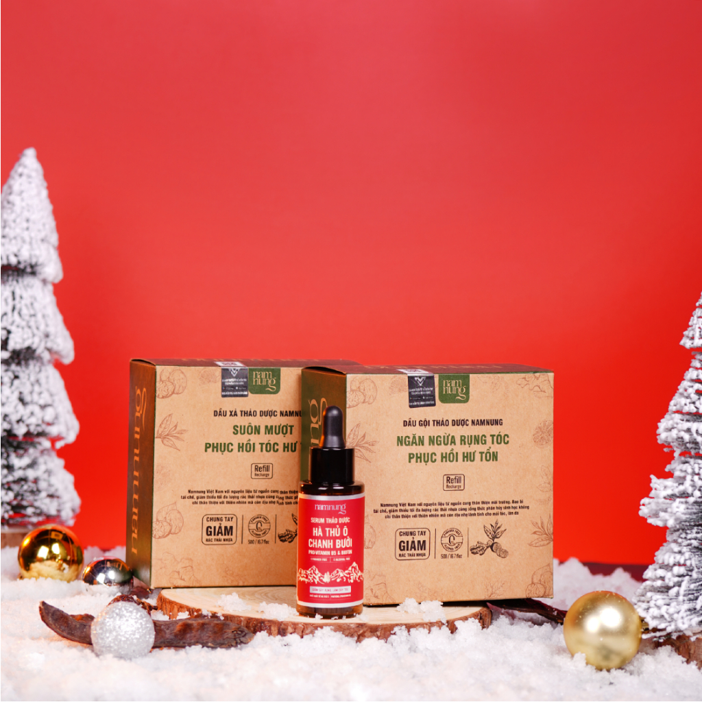 Túi REFILL bộ đôi dầu gội & dầu xả kèm serum thảo dược NAMNUNG