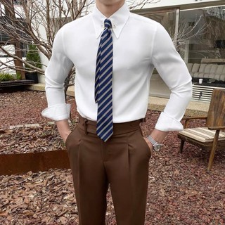  Áo Sơ Mi Nam Trắng Dài Tay Nam Cao Cấp Harold Collar Pin Công Sở Thanh Lịch, Chống Nhăn, Slimfit Tôn Dáng