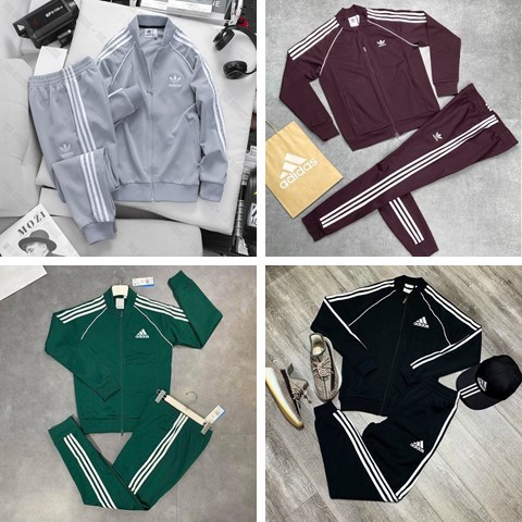 🔥Hot🔥 Bộ Thể Thao adidas đẹp Nam Nữ Vải Umi Thêu Logo, Bộ Quần Áo adidas Thu Đông Phong Cách Thể Thao