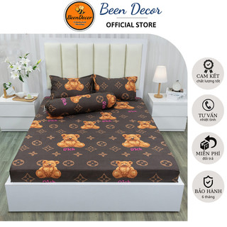 Bộ Ga Gối Poly Ga trải giường Gấu Nâu | Bộ Drap giường - Họa Tiết Hoa Đẹp Nhã Nhặn - ZingZingMart