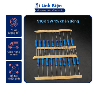 Điện trở vạch 3w 510k 1% chân đồng