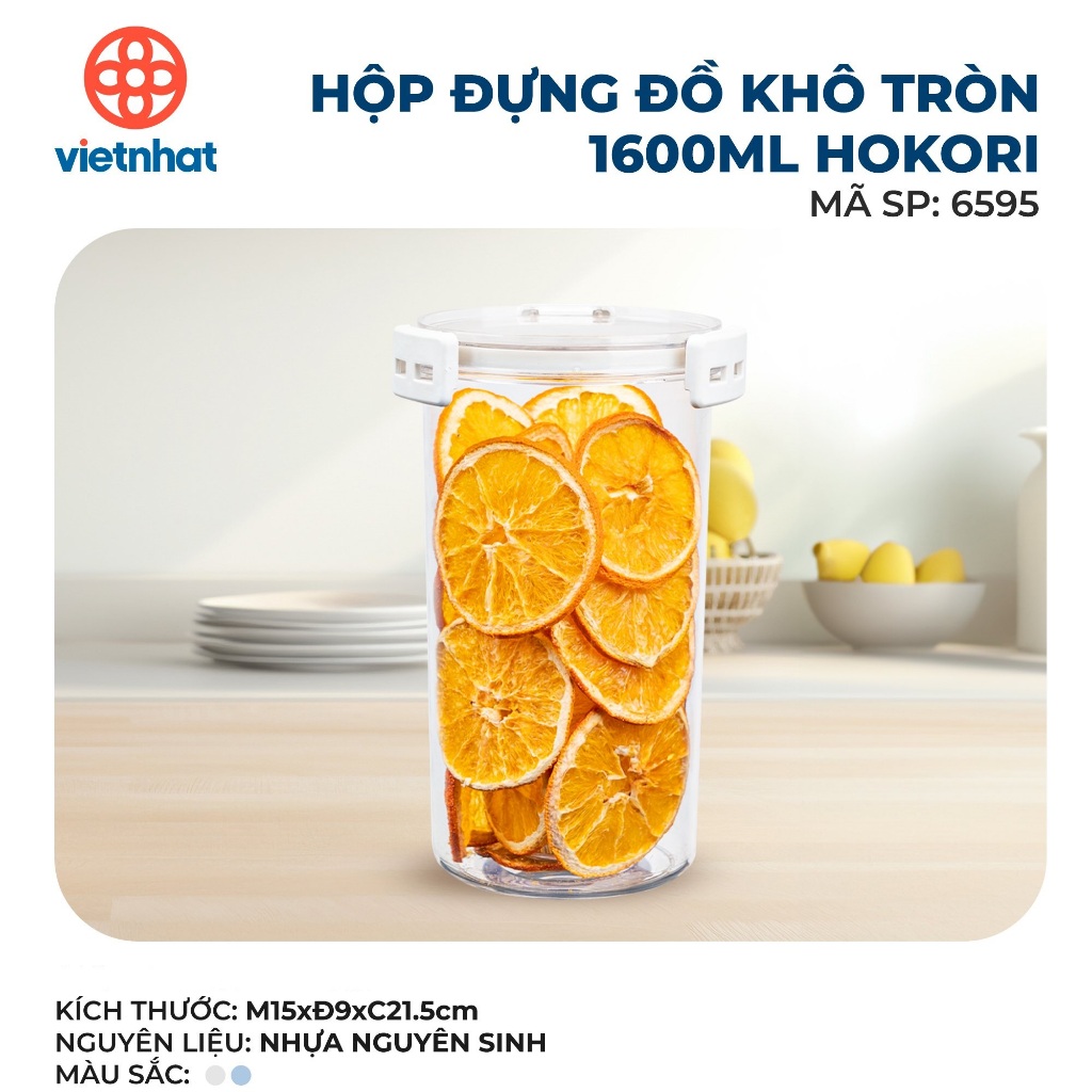 Hộp đựng thực phẩm, đồ khô nhà bếp, sữa bột cho bé Hokori 6594/6595