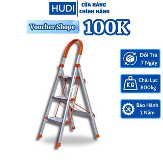 Thang Nhôm Inox Gấp Gọn HUDI Chống Trượt, Ghế Thang Nhôm Chữ A Tay Vịn Gia Đình Xếp Thông Minh Dùng Thắp Hương