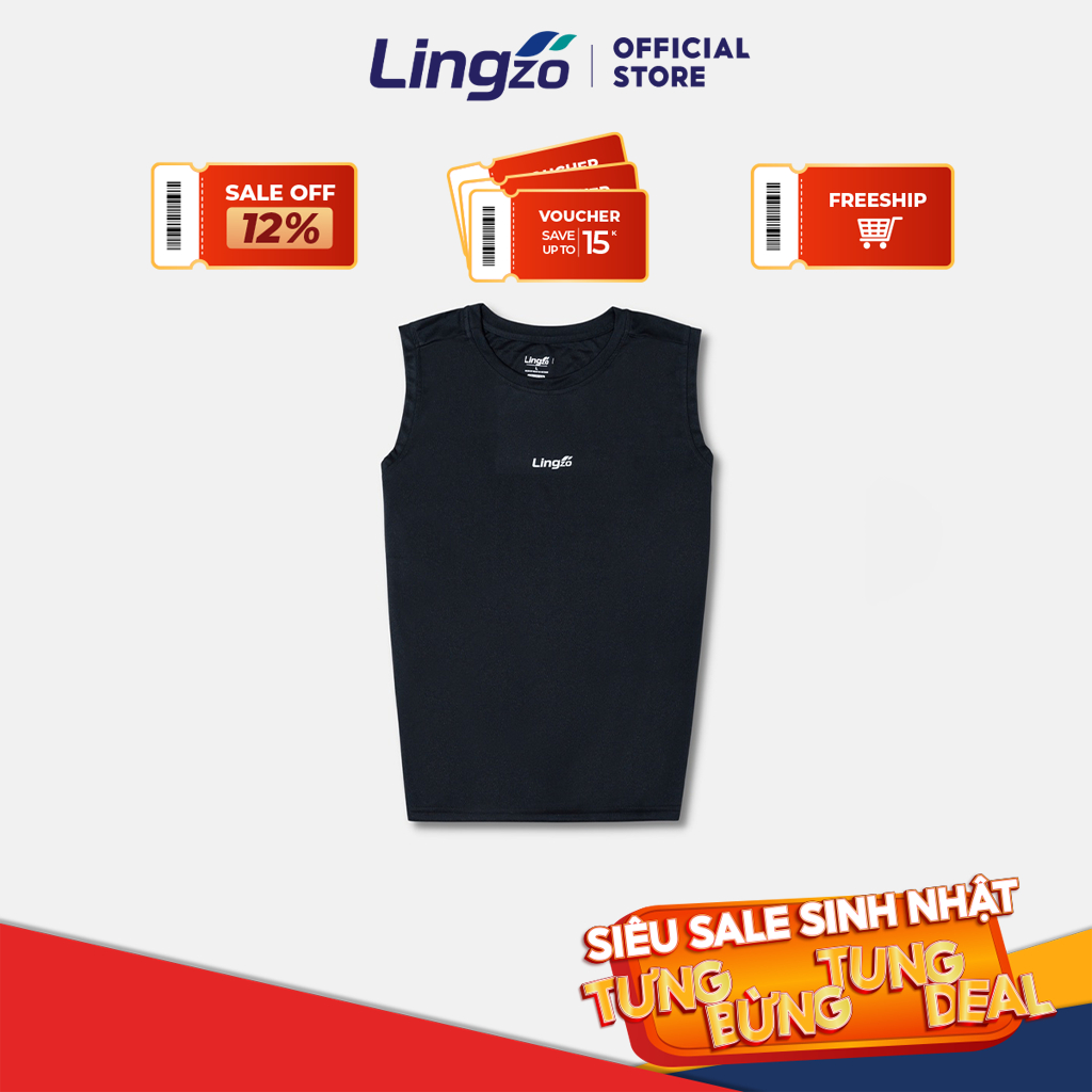 Áo ba lỗ nam sát nách thể thao LINGZO áo tanktop tập gym dáng slim fit vừa vặn chất liệu thun lạnh mềm mại