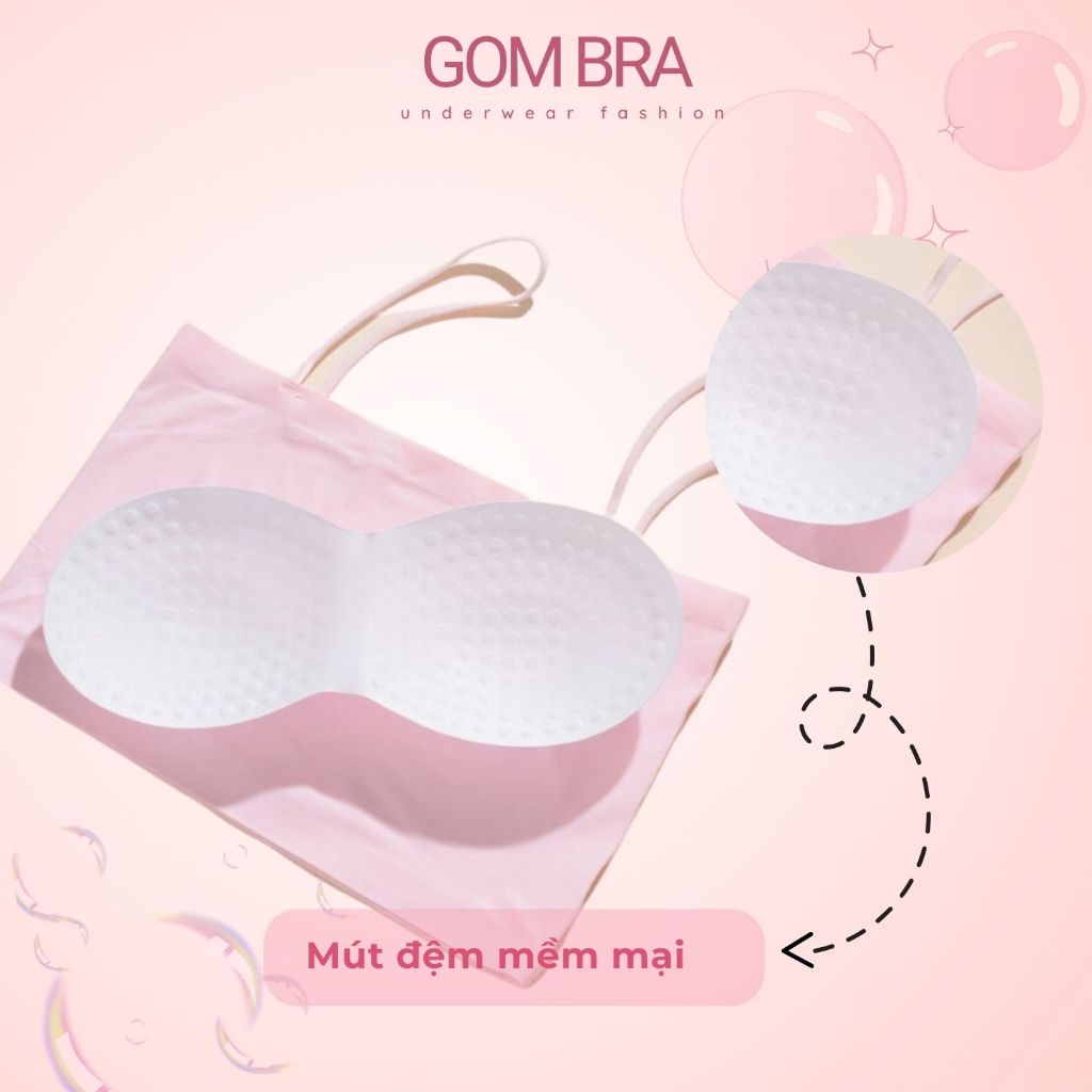 Áo bra nữ đúc su quây 2 dây không gọng GOM BRA trơn màu, nâng ngực tôn vòng một gợi cảm - SA-8881