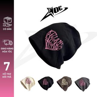 (Có sẵn) AOE STUDIO - Mũ len beanie nữ Y2K chất cotton in chữ dập nổi nón giúp giữ ấm màu đông dễ thương đi chơi ĐàLạt