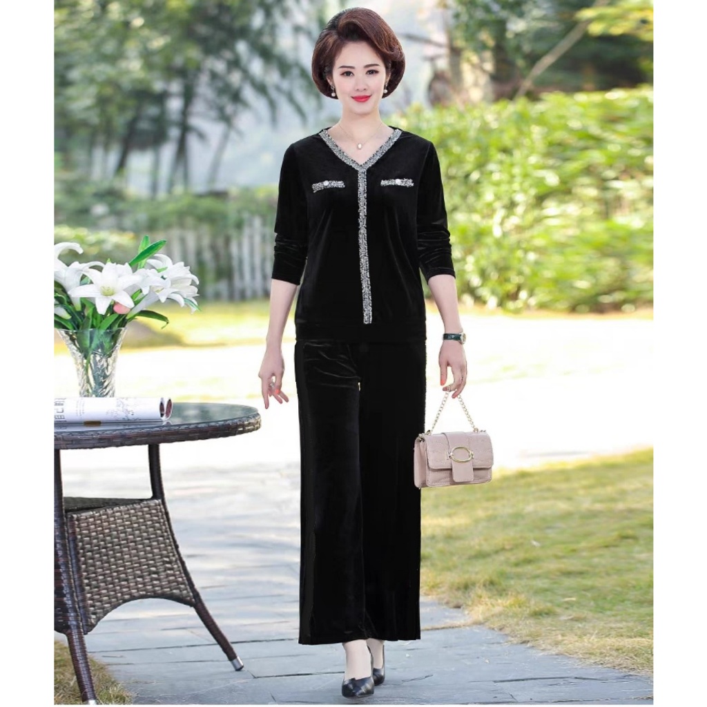 Quần Nhung Ống Rộng Trung Niên, vải Nhung tăm dày đẹp cao cấp, có bigsize tới 105Kg
