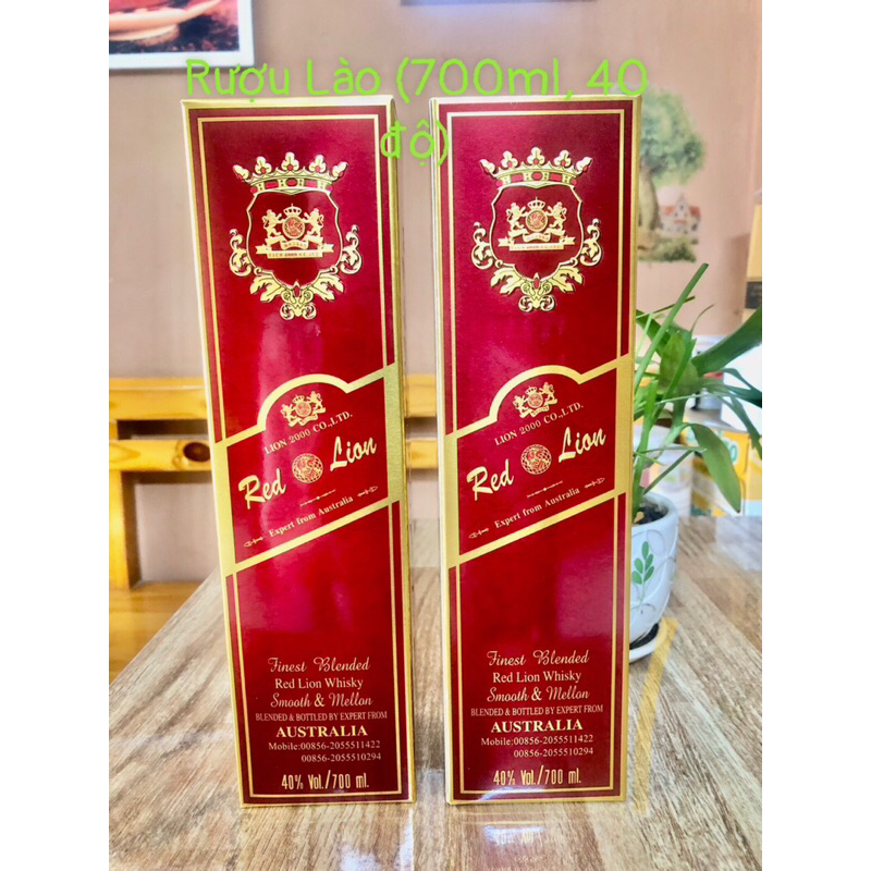 Combo 2 Chai RED LION nhập LÀO( dung tích 700ml, 40%vl)