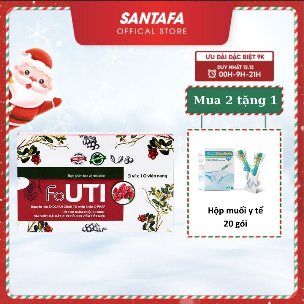 Viên Uống Giảm viêm đường tiết niệu, tiểu buốt, tiểu dắt FoUTI - Hộp 30 Viên