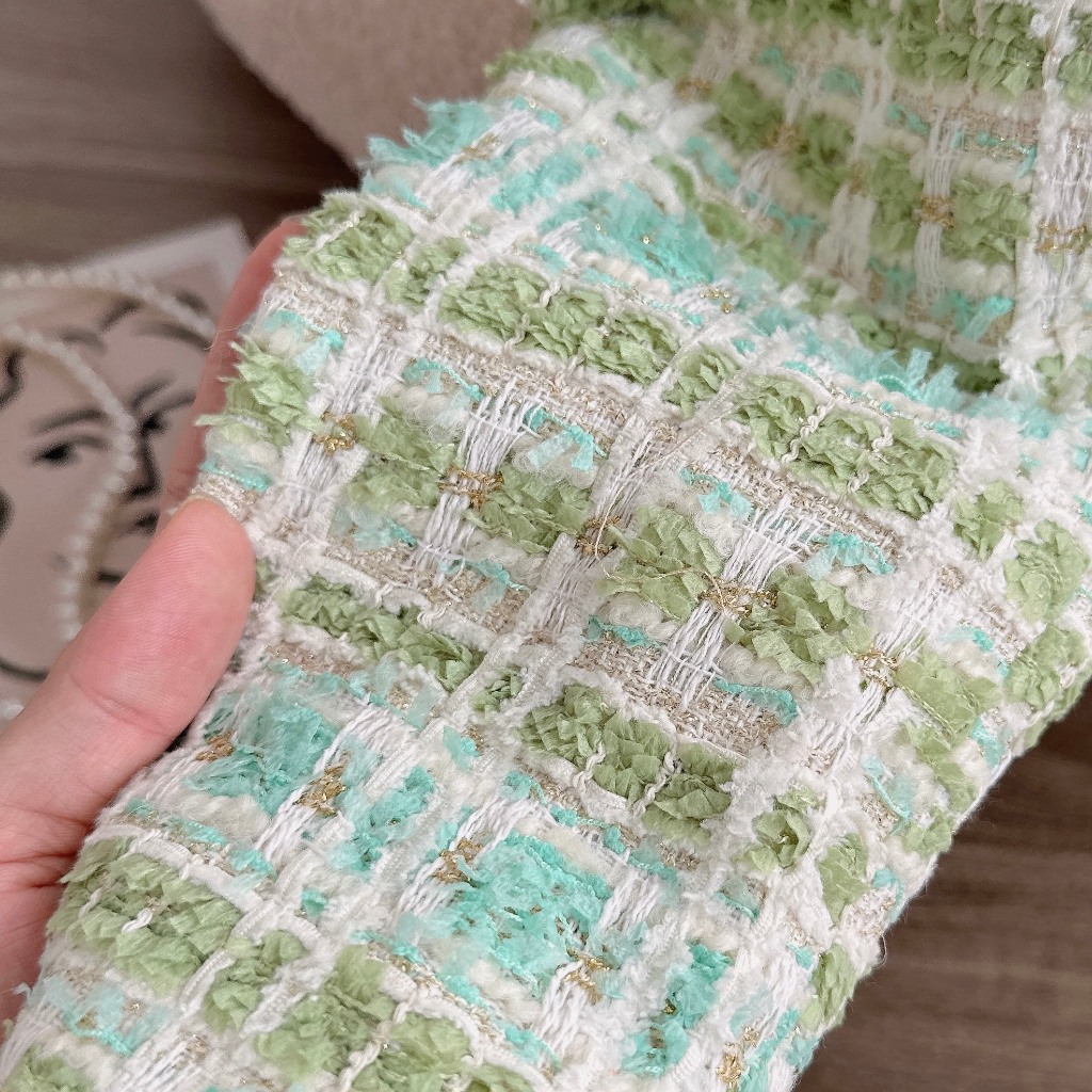 Áo Dạ Tweed Kim Tuyến MINZ STORE Mã 3301, Thiết Kế 2 Túi Phong Cách Hàn Quốc