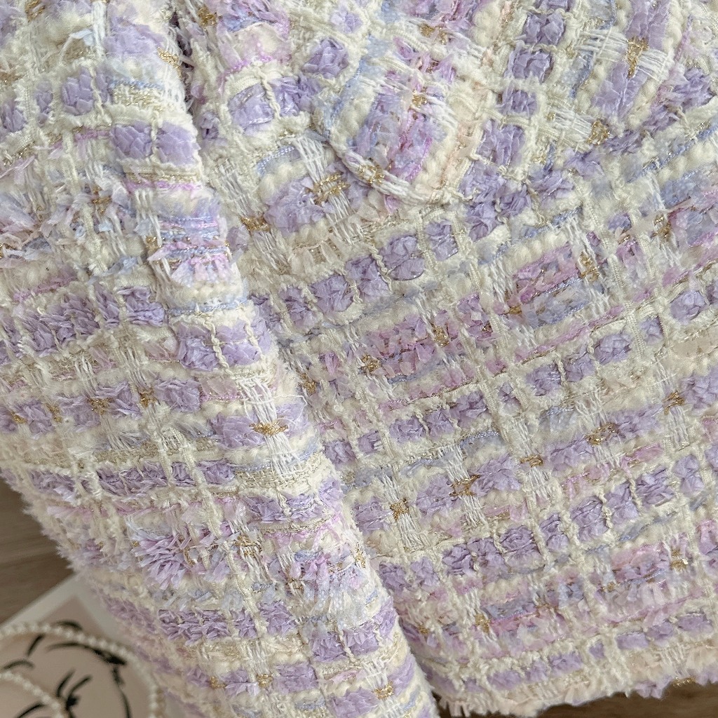 Áo Dạ Tweed Kim Tuyến MINZ STORE Mã 3301, Thiết Kế 2 Túi Phong Cách Hàn Quốc