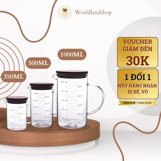 Ca đong thủy tinh định lượng có vạch chia 350ml, 500ml, 1000ml