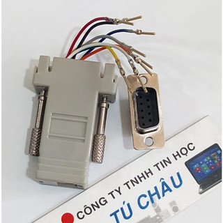 Đầu Com ra Lan: Đầu Com 9 Lổ Cái / Com 9 Kim Đực (DB9 - Hai hàng) ra Lan (RJ45)