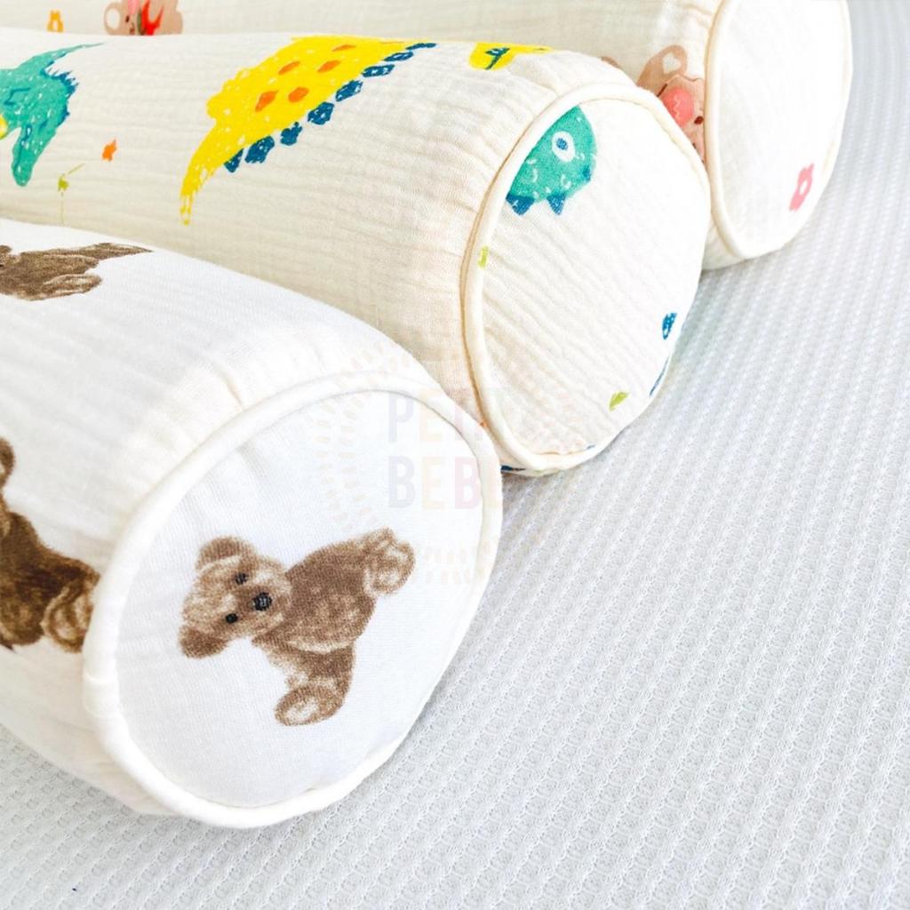 Gối ôm cho bé vải xô Muslin kích thước 60x12cm