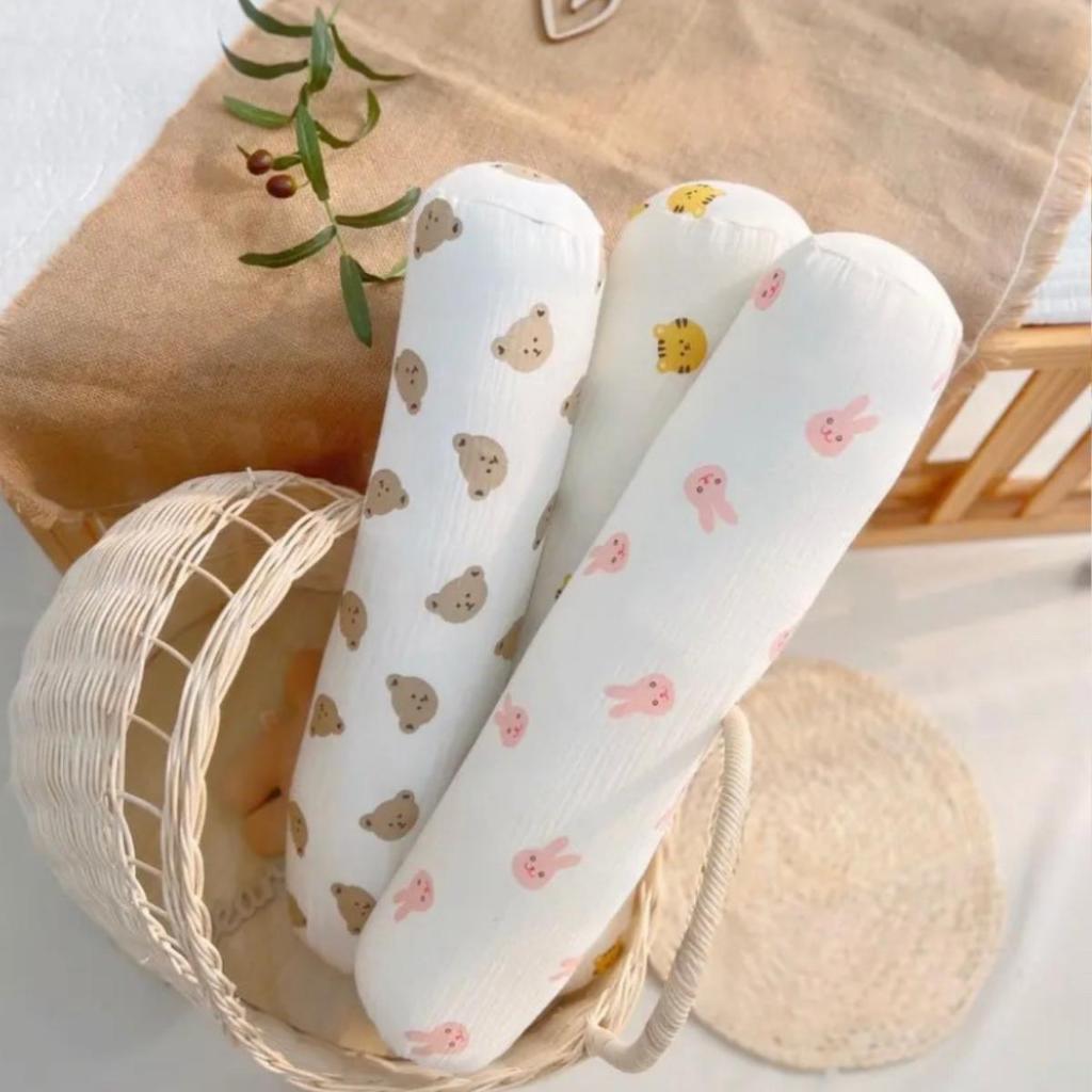 Gối ôm cho bé vải xô Muslin kích thước 60x12cm