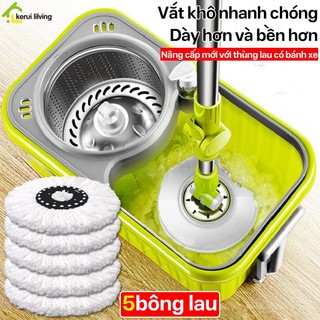 Bộ dụng lau sàn MILADA, bộ cây lau nhà đa năng, cây lau nhà 360 độ, chổi lau nhà thông minh, bộ chổi