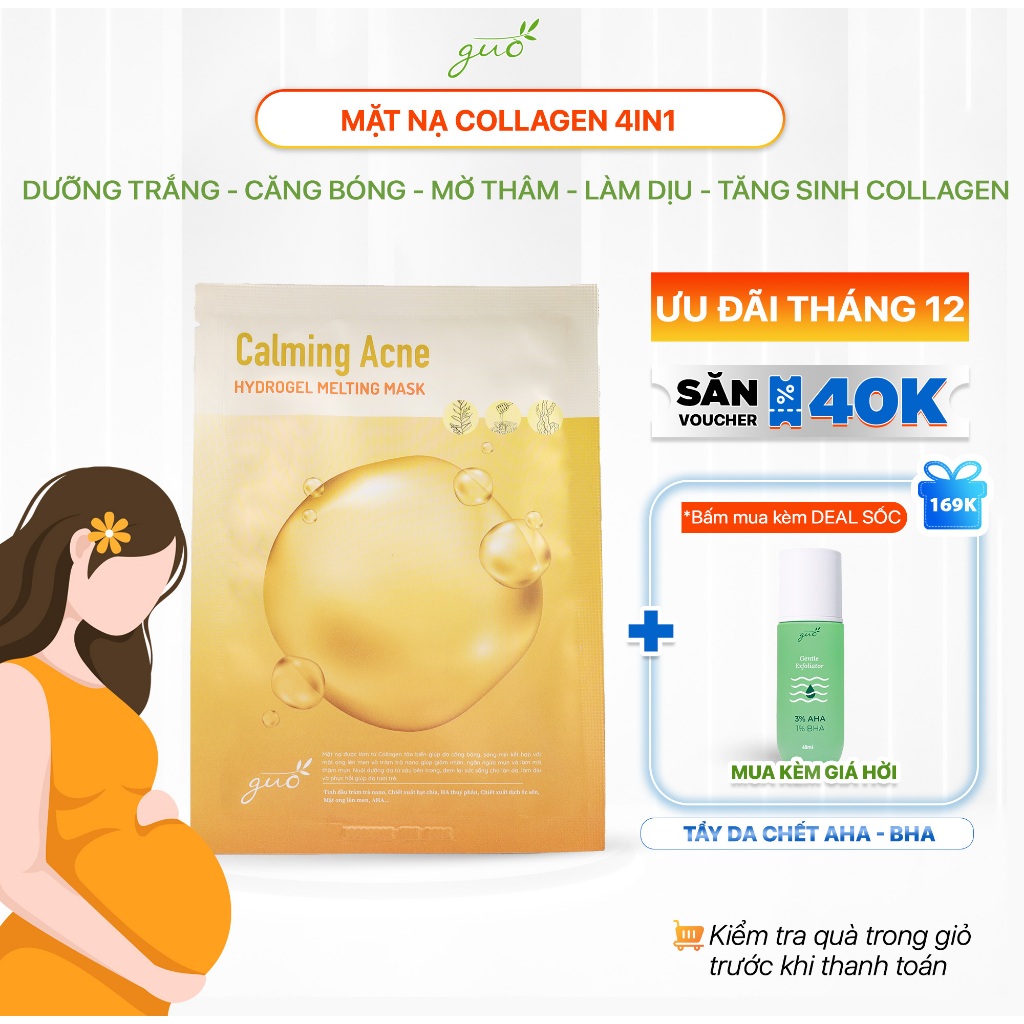 , Mặt Nạ Collagen trắng da se khít lỗ chân lông 4in1 GUO 30ml