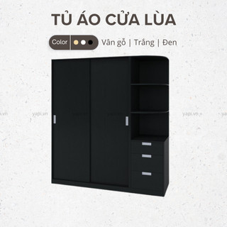 Tủ áo cửa lùa gỗ mdf lắp ráp tận nhà yapi-215