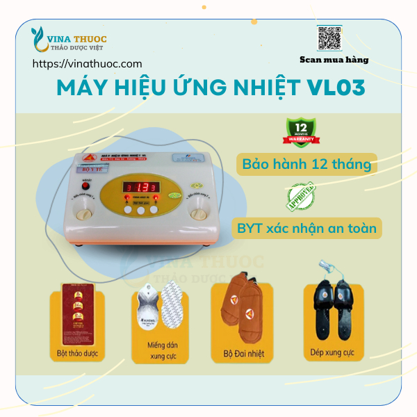 Máy massage xung điện trị liệu, máy hiệu ứng nhiệt, máy bó thuốc VL03 #Vina Thuốc