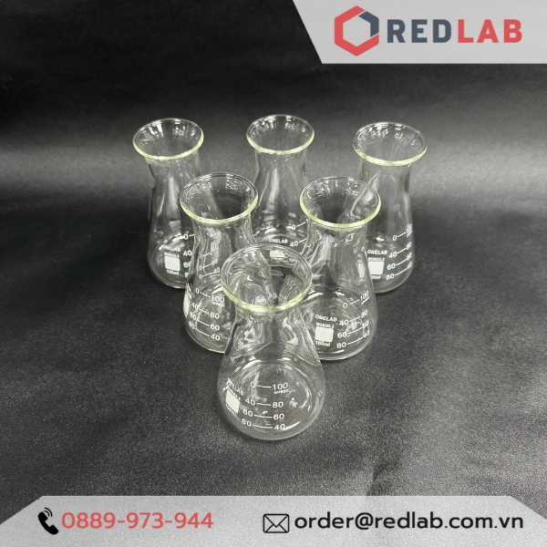 Bình tam giác Miệng rộng 100ml 250ml 500ml ONELAB erlen, bình nón thuỷ tinh MR, có VAT