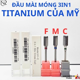 Đầu mài Mỹ Titanium 3in1, Chuyên dùng mài mịn, mài phá cho đắp bột, đắp gel, phá sơn gel - Nails Red