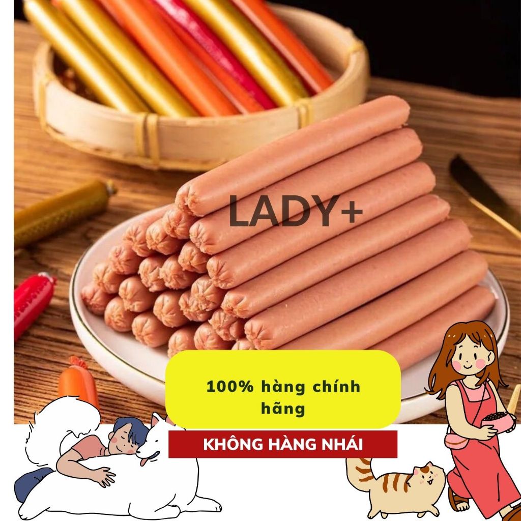 COMBO 5 THANH Xúc xích cho chó mèo , thức ăn cho thú cưng 15gr hàng cao cấp giá tốt Full 5 vị