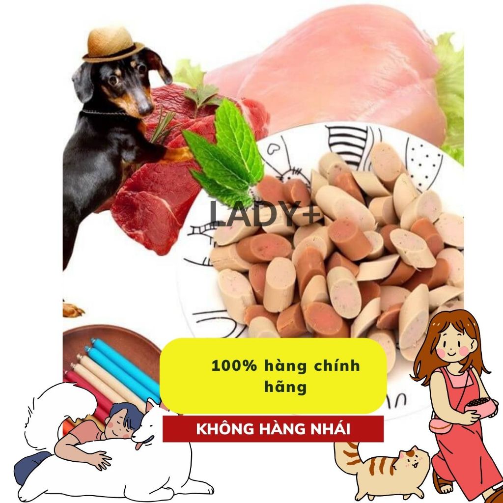 COMBO 5 THANH Xúc xích cho chó mèo , thức ăn cho thú cưng 15gr hàng cao cấp giá tốt Full 5 vị