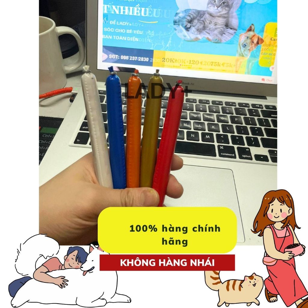 Xúc xích cho chó mèo , thức ăn cho thú cưng 15gr hàng cao cấp giá tốt Full 5 vị