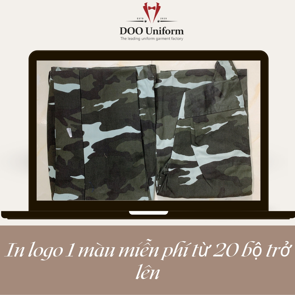 Quần áo bảo hộ lao động vải kaki v21 dày dẹp, bền bỉ, vải cotton thoáng mát, mang thương hiệu Doo uniform