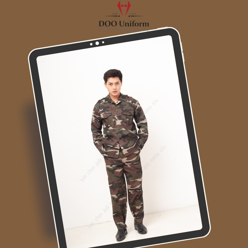 Quần áo bảo hộ lao động vải kaki v21 dày dẹp, bền bỉ, vải cotton thoáng mát, mang thương hiệu Doo uniform